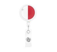 Retractable Badge Holder with Rotating Clip, Flag of Malta Print Badge Reel,ID Card Reel for Quick Scan