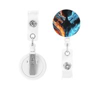 Retractable Badge Holders Heavy Duty Badge Holder with Alligator Clip Ice and Fire Dragons Badge Reel ID Card Holders Name Card Keychain ID Badge Clip for Nurse Doctor Worker