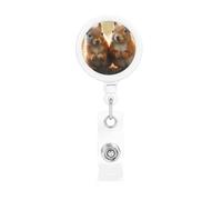 Retractable Badge Holders Heavy Duty Badge Reel with Alligator Clip Squirrel Animal Badge Holder ID Card Holders Name Card Keychain ID Badge Clip for Nurse Doctor Worker