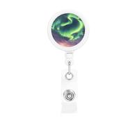 Retractable Badge Holders Heavy Duty Badge Reels Aurora Borealis Badge Holder Retractable Clip ID Card Holders Key Card Work Badge Clip for Nurse Teacher Office Accessories Gifts
