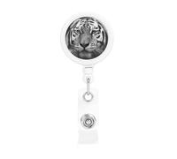 Retractable Badge Holders Heavy Duty Badge Reels Black and White Tiger Badge Holder Retractable Clip ID Card Holders Key Card Work Badge Clip for Nurse Teacher Office Accessories Gifts