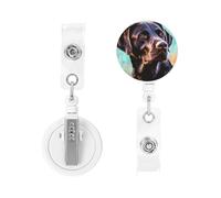 Retractable Badge Holders Heavy Duty Badge Reels Black Labrador Retriever Badge Holder Retractable Clip ID Card Holders Key Card Work Badge Clip for Nurse Teacher Office Accessories