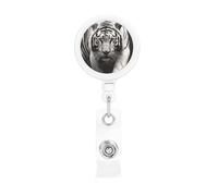 Retractable Badge Holders Heavy Duty Badge Reels Black White Tiger Badge Holder Retractable Clip ID Card Holders Key Card Work Badge Clip for Nurse Teacher Office Accessories Gifts