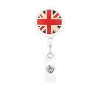 Retractable Badge Holders Heavy Duty Badge Reels British Flag Badge Holder Retractable Clip ID Card Holders Key Card Work Badge Clip for Nurse Teacher Office Accessories Gifts