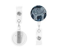 Retractable Badge Holders Heavy Duty Badge Reels Elephant-Blue Black Badge Holder Retractable Clip ID Card Holders Key Card Work Badge Clip for Nurse Teacher Office Accessories