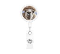 Retractable Badge Holders Heavy Duty Badge Reels Funny Alpaca Llama Badge Holder Retractable Clip ID Card Holders Key Card Work Badge Clip for Nurse Teacher Office Accessories Gifts