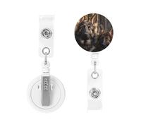 Retractable Badge Holders Heavy Duty Badge Reels German Shepherd Badge Holder Retractable Clip ID Card Holders Key Card Work Badge Clip for Nurse Teacher Office Accessories