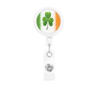 Retractable Badge Holders Heavy Duty Badge Reels Irish Flag Badge Holder Retractable Clip ID Card Holders Key Card Work Badge Clip for Nurse Teacher Office Accessories Gifts