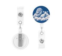 Retractable Badge Holders Heavy Duty Badge Reels Lamb with A Lion On The Clouds Badge Holder Retractable Clip ID Card Holders Key Card Work Badge Clip for Nurse Teacher Office Accessories