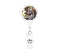 Retractable Badge Holders Heavy Duty Badge Reels Nut-Eating Squirrel Badge Holder Retractable Clip ID Card Holders Key Card Work Badge Clip for Nurse Teacher Office Accessories Gifts