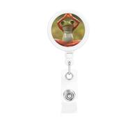 Retractable Badge Holders Heavy Duty Badge Reels The Funny Frog Doing Yoga Badge Holder Retractable Clip ID Card Holders Key Card Work Badge Clip for Nurse Teacher Office Accessories Gifts