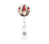 Retractable Badge Holders Heavy Duty Badge Reels Xmas Funny Gnomes Badge Holder Retractable Clip ID Card Holders Key Card Work Badge Clip for Nurse Teacher Office Accessories Gifts