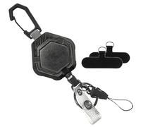 Retractable Badge Holders, ID Reel Key Chain with Retractable Cord, ABS and Metal Clip: Durable Identification Accessory for Hiking, Outdoor Activities, Fishing, Mountaineering, and Everyday Use