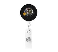 Retractable Badge Holders Key Chain Us Army Cool American Flag Eagle Printed Id Badge Holder for Nurse Cute Badge Clip Id Card Holders with Clip for Work Office