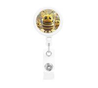 Retractable Badge Holders Nursing Badge Clip with Belt Clip Cute Bees Honey Badge Reel Id Card Holder for Women Men Id Badge Clip for Office Name Badge Reels for Work Nurse