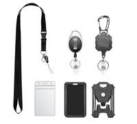 Retractable Badge Reel 3 Pieces | Extendable Key Chain & Expandable Keychain with Clip for Holder | Clear ID Badge Holder