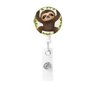 Retractable Badge Reel Alligator Clip Badge Reel for Office Worker Doctor Nurse Sloth