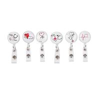 Retractable Badge Reel Clip, Lanyards for ID Card Holder,360° Rotating Portable Nurse ID Name Card Badge Holders Accessory Equipped with a 79 Cm Extra-Long Pull Cord