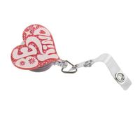 Retractable Badge Reel for Nurses Healthcare Office Workers - Acrylic Id Clip Holder Having Glitter Finish 1.6-2 in Compact Structure Multicolor (1 Pack)(D)