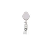 Retractable Badge Reel,ID Badge Holder,Easy to Pull Buckle,Name Tag Card Badge Holder Keyring Clips,Anti-Lost Work Card Clip(White)