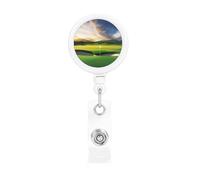 Retractable Badge Reel with Belt Clip and Key Ring Batch Holder Name Badge Clips Golf Course ID Card Holder for Office Worker Doctor Nurse ID Badge Reel Keychain