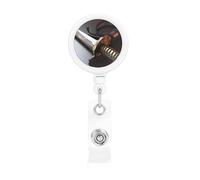 Retractable Badge Reel with Belt Clip and Key Ring Batch Holder Name Badge Clips Japan Samurai Sword ID Card Holder for Office Worker Doctor Nurse ID Badge Reel Keychain