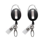 Retractable Badge Reel with Claw Clasp and Clip for Id Card Holders (2Pack)