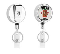 Retractable Badge Reel with Stainless Steel Clip and Keyring - Heavy Duty Metal ID Card Holder Name Tag Holders Interesting Boxing Kimchi Cartoon Badge Holder for Office Teacher Doctor Nurse