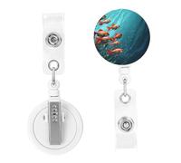 Retractable Badge Reels Fish Aquarium Badge Holders ID Card Badge Holder with Alligator Clip ID Badge Holder for Women Men Hanging Badge Clip for Office Doctor Worker