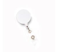 Retractable Badge Reels,Flat Badge Reel Holder,Easy-to-Pull Buckle with Belt Clip,ID Cards Holder,Anti-Lost Badge Reel Holder(White)