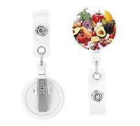 Retractable Badge Reels Healthy Food Badge Holders ID Card Badge Holder with Alligator Clip ID Badge Holder for Women Men Hanging Badge Clip for Office Doctor Worker