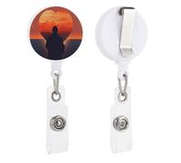 Retractable Badge Reels with Clip and Key Ring Cute Id Card Badge Holder Decorative Nursing Name Badge Holder for Office Worker Doctor A Heart Shape in Front