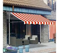 Retractable Balcony Awning 200x400cm No Drilling Required Manual Crank Adjustable Height Perfect for Patio & Garden Use