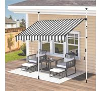 Retractable Balcony ning Adjustable Window Canopy No Drill Installat Perfect for Doors Gardens Terraces Gray & White 3.5M/11.5FT