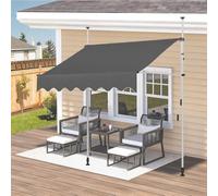 Retractable Balcony ning Adjustable Window Canopy No-Drill Installat Perfect for Doors Gardens Terraces Gray 3.5M/11.5FT