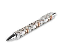 Retractable Ballpoint Pens, 0.5 mm Writing Pens with Comfortable Grip, White Horse Watercolor Art Racing Vintage Ball Pens Black Ink Office Desk Accessory, 1 Pcs pattern 270