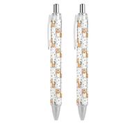 Retractable Ballpoint Pens, Cute Funny Welsh Corgi Dog Fashionable Beautiful Point Pens 0.5 mm Writing Pens for Men Women Elegant Pens Office Supplies pattern 242