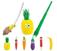 Retractable Banana Sword - Flick to Unleash 16in Swords, 3D-Printed Flexible Material, 3D Printed Sword, Funny Prop Swords Toys for Stress Relief, Novelty Holiday Role-Playing Prop Toy (Pineapple)