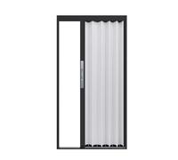 Retractable Barn Doors Indoor/Outdoor Accordion Door Metal Multifold Interior Gate Rustic Aluminum Frame Front Door Replacement for Storm Protection(56x80in (142x203cm))