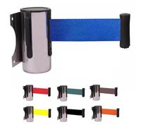 Retractable Barrier， 2/3/5 M Crowd Control Wall Barrier Queuing Safety Tape Cordon Airports, Banks, School(Blue,3M/9.8FT)