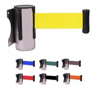 Retractable Barrier， 2/3/5 M Crowd Control Wall Barrier Queuing Safety Tape Cordon Airports, Banks, School(Gelb,3M/9.8FT)
