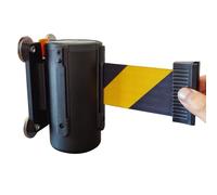 Retractable Barrier, 2/3/5M Wall Mounted Magnetic Retractable Queue Barrier Tape Safety Cordon Barrier for Playground Park Hotel Crowd Control(2M/6.5FT)