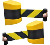 Retractable Barrier, Magnetic Safety Cordon, 10m Crowd Control Belt, Ideal for Airports, Banks, Schools - Set of 2 Pcs