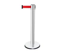 Retractable Barrier Post Durable Stainless Steel Queue Management Stand with Telescopic Belt Ideal for Hotel Museum and Cinema Crowdfunding - 2M Height