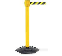Retractable Barrier Steel 5 x 101.5 cm Yellow Set of 2