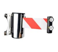 Retractable Barrier Tape, Magnetic Retractable Wall Barrier 2/3/5M Red White Safety Belt with Stainless Steel Case for Grocery Retail Store Stadium(2M/6.5FT)