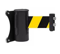 Retractable Barrier Tape, Magnetic Retractable Wall Barrier Crowd Control Barriers Rope Safety with 2/3/5 M Yellow Black Belt(B,5M/16.4FT)
