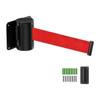 Retractable Barrier Tape, Wall Mounted-Retractable Safety Queue Barrier-Crowd Control Security Belt with 2M/3M/5M Red(A,2M/6.5FT)
