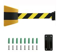 Retractable Barrier with Mounting Accessories, 2-10m Wall Mount Safety Cordon, Queuing Tape for Outdoor Crowd Control and Event Management
