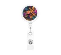 Retractable Beautiful Plants Badge Holderï¼Œ Name Decoration Badge Clip, Id Card Clip, Suit for Student Office Staff to Use.